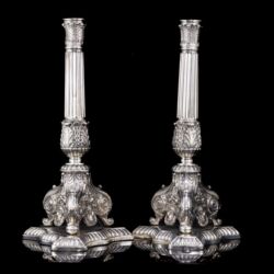 Picture 2/7 -Pair of neoclassical silver candlesticks