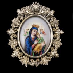 Picture 1/2 -Szűzanya szentkép ezüst keretben