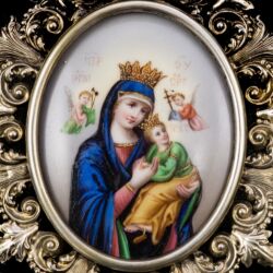 Picture 2/2 -Szűzanya szentkép ezüst keretben