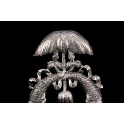 Picture 2/5 -Olasz antik ezüst szenteltvíztartó (1810-1872) delfinekkel