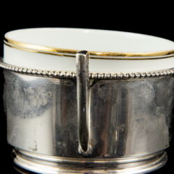 Kép 3/3 - Pesti ezüst teáscsésze csehszlovák porcelán betéttel