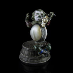 Picture 3/3 -Antique silver enamel-decorated Bacchus figurine