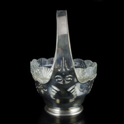Picture 2/2 -Viennese silver serving basket with glass insert