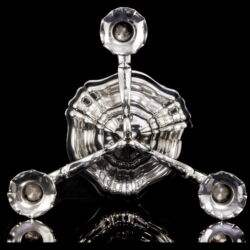 Picture 3/4 -Háromkarú bécsi ezüst asztali gyertyatartó