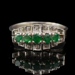 Picture 2/5 -Alliance fazonú női ezüst gyűrű smaragdokkal és gyémántokkal