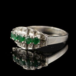 Picture 3/5 -Alliance fazonú női ezüst gyűrű smaragdokkal és gyémántokkal