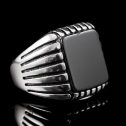 Picture 1/5 -Férfi ónixköves ezüst pecsétgyűrű