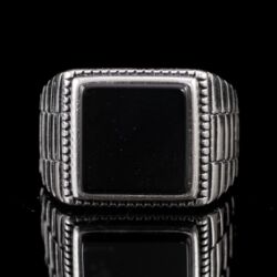 Picture 2/5 -Férfi ezüst pecsétgyűrű ónixlappal