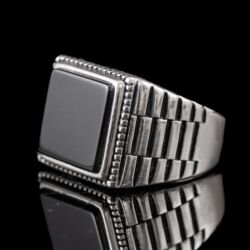 Picture 3/5 -Férfi ezüst pecsétgyűrű ónixlappal