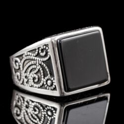 Picture 1/5 -Férfi ezüst pecsétgyűrű ónixlappal