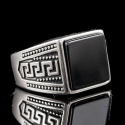 Picture 1/5 -Férfi ezüst pecsétgyűrű ónixlappal