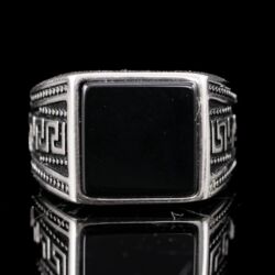 Picture 2/5 -Férfi ezüst pecsétgyűrű ónixlappal