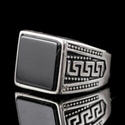 Picture 3/5 -Férfi ezüst pecsétgyűrű ónixlappal