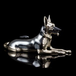 Kép 1/2 - Mini ezüst farkaskutya figura