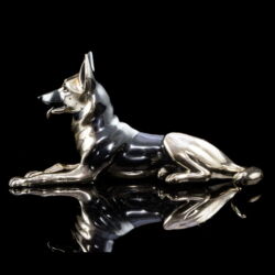 Kép 2/2 - Mini ezüst farkaskutya figura