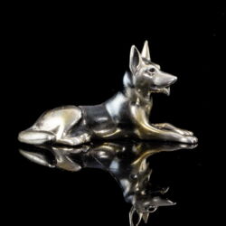 Kép 1/2 - Mini ezüst farkaskutya figura
