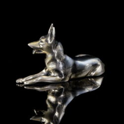 Kép 2/2 - Mini ezüst farkaskutya figura