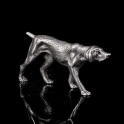 Kép 1/2 - Mini ezüst vizsla kutya figura