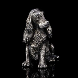 Kép 2/2 - Ezüst spániel kutya figura