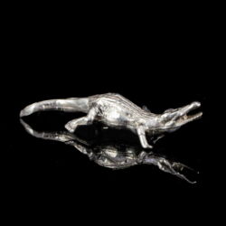 Kép 1/2 - Mini ezüst krokodil figura