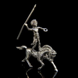 Kép 1/2 - Mini ezüst artista figura lovon