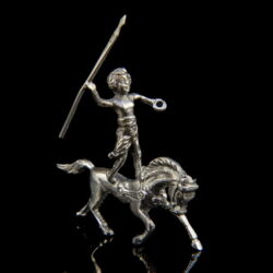 Picture 1/2 -Mini silver figure of an artist on a horse