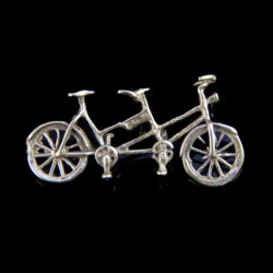 Kép 1/2 - Mini ezüst tandem kerékpár