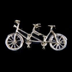 Kép 2/2 - Mini ezüst tandem kerékpár