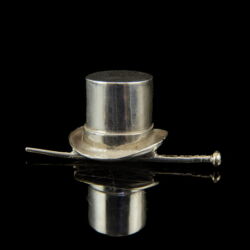 Kép 2/2 - Mini ezüst cilinder sétapálcával