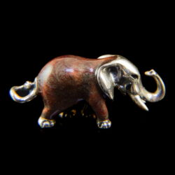 Kép 3/3 - Lüszterzománcozott mini ezüst elefánt figura