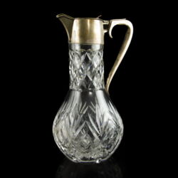 Picture 1/2 -English silver and lead crystal wine decanter