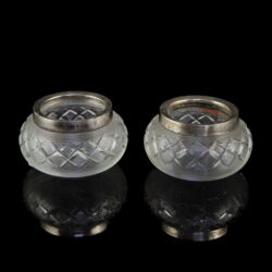 Picture 1/2 -Pair of spice racks with silver edges