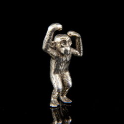 Picture 1/2 -Mini silver chimpanzee figurine