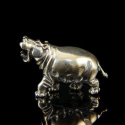 Kép 2/2 - Mini ezüst víziló figura
