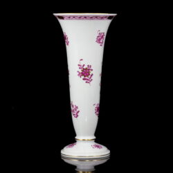 Kép 2/3 - Herendi porcelán Pink Indiaikosár mintás tölcsér váza