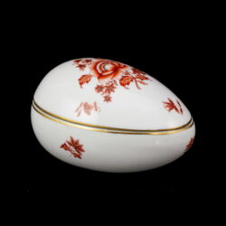 Kép 1/5 - Herendi porcelán tojás bonbonier orange/narancs színű Nanking dekorral