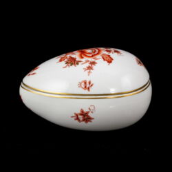 Kép 2/5 - Herendi porcelán tojás bonbonier orange/narancs színű Nanking dekorral