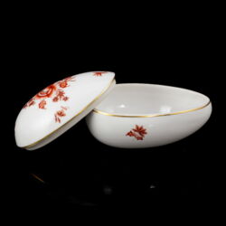 Kép 3/5 - Herendi porcelán tojás bonbonier orange/narancs színű Nanking dekorral