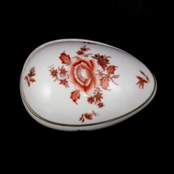 Kép 4/5 - Herendi porcelán tojás bonbonier orange/narancs színű Nanking dekorral