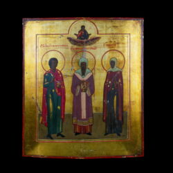 Picture 1/2 -Icon with the depiction of three saints