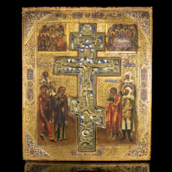 Picture 1/10 -Crucifixion of Christ: Icon with bronze Orthodox cross