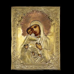 Picture 1/3 -Mother of God Icon with copper oklad