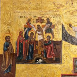 Picture 3/7 -Krisztus keresztrefeszítése ikon kisméretű bronz pravoszláv kereszttel