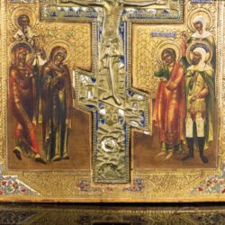 Picture 4/10 -Crucifixion of Christ: Icon with bronze Orthodox cross