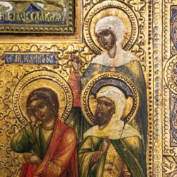 Picture 7/10 -Crucifixion of Christ: Icon with bronze Orthodox cross