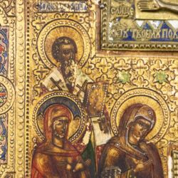 Picture 8/10 -Crucifixion of Christ: Icon with bronze Orthodox cross