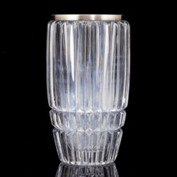 Picture 1/2 -Glass vase with silver edge