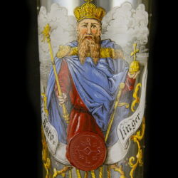 Picture 2/11 -Pair of German glass vases with painted portraits of French monarchs