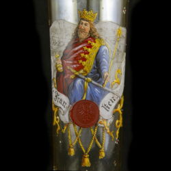 Picture 9/11 -Pair of German glass vases with painted portraits of French monarchs
