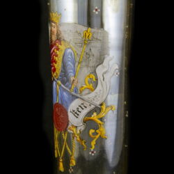 Kép 11/11 - Német üvegváza pár festett francia uralkodóportrékkal